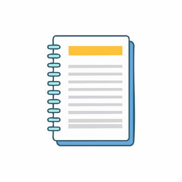 Spiral Notebook with Lined Pages and Yellow Header
