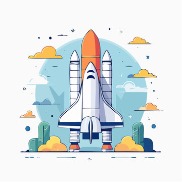 Space Shuttle Launch Illustration