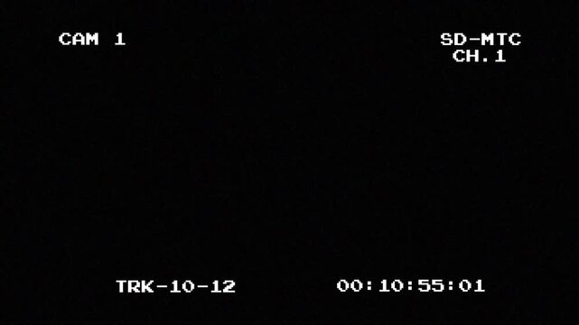 A blank screen indicating the absence of recorded footage with timestamps visible in a video recording setup