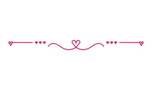 Elegant ornamental Ruby Heart Adorno decorative adorno border animation