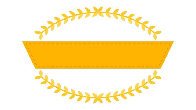 Trapezoid Slanted Banner Laurel Wreath