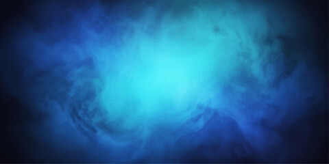 Abstract ethereal blue smoke swirls and drifts, creating a mystical and atmospheric backdrop with a bright, glowing center and dark, blurred edges. © Queality Full