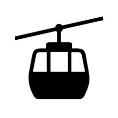 Fototapeta premium Cable Car Gondola Lift Vector Silhouette Minimalist Icon