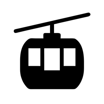 Cable Car Gondola Lift Vector Silhouette Minimalist Icon
