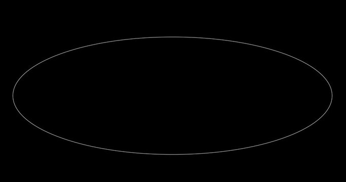 Cartoon animation of circle wave ellipse changing size. Geometric motion design graphic element good for explainer, overlay, orbit, physics, science, drop effect, radio waves, motion, nature, space.
