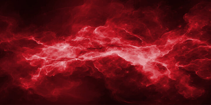 Abstract red background with dark storm clouds and bright orange fire textures creating an artistic backdrop