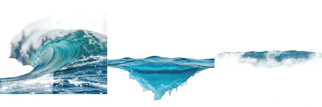 Dynamic ocean waves and water surfaces featured in image_8a5ef3.png, showcasing liquid motion, splashes, and underwater cross-sections for marine concept art, aquatic environmental design, nature phot