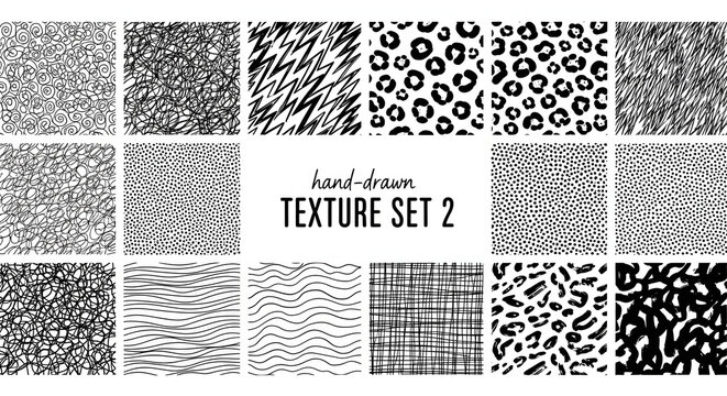 Seamless Animal Print Textures Collage with Black and White Leopard Patterns