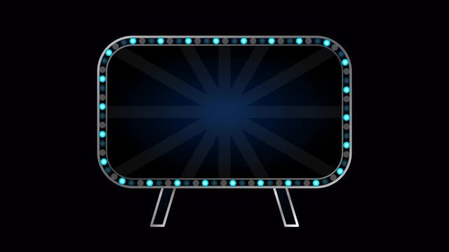 Midnight blue velvet cinematic retro drive-in movie marquee frame.