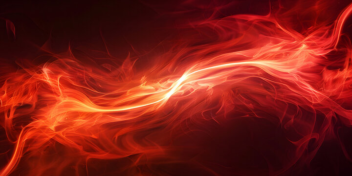 Fiery red energy stream flows across a dark background.