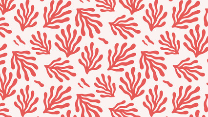 Seamless Pattern with Coral Reef. Marine Ocean Background Vector Illustration © OasisVector Studio
