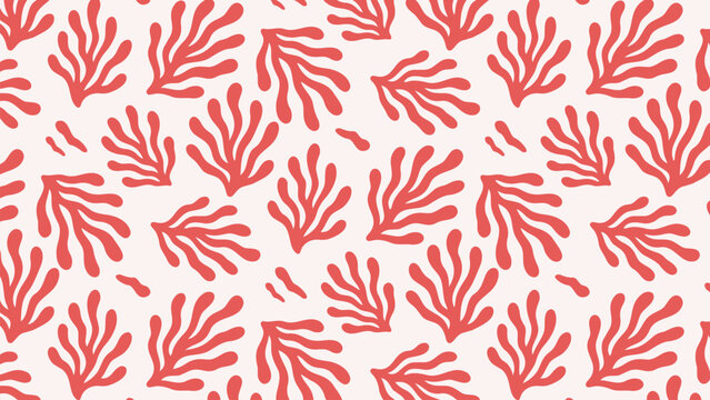 Seamless Pattern with Coral Reef. Marine Ocean Background Vector Illustration
