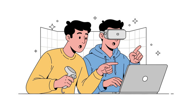 Teens explore virtual reality, gamified digital immersion, tech exploration