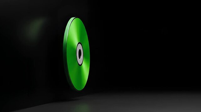 Vibrant Colored CDs Floating in Dark Studio Environment.
