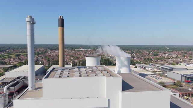 Waste Fueled Power Station Generates Power on Clear Day
