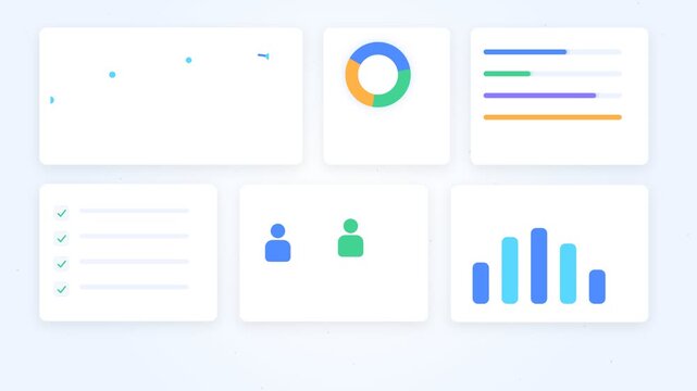 Animated Modern Education Data Dashboard and Statistics Display