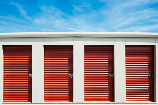 Row of self-storage units