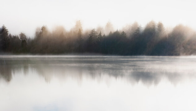 Morning mist on Mirror Lake
