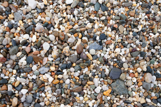 Close-up of pebbles on beach