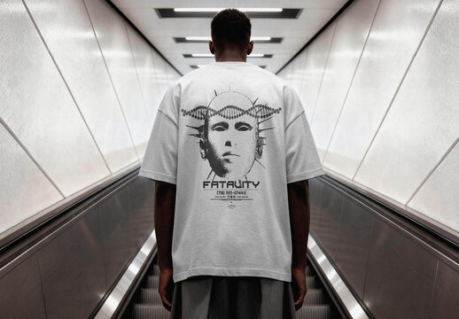 Loose T-shirt Mockup &ndash; Back View Apparel Presentation (PSD)