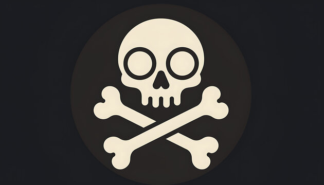 Skull and crossbones warning symbol.
