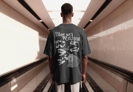 Oversize T-shirt Mockup &ndash; Back View Apparel Presentation (PSD)