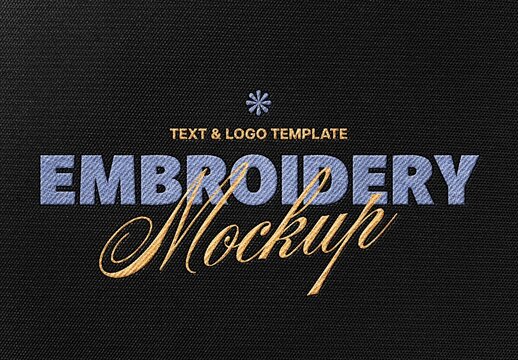 Embroidery Textile Logo Mockup &ndash; Stitching Branding Presentation (PSD)
