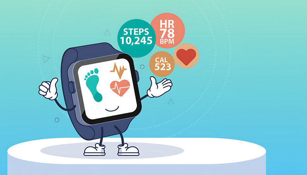 Smartwatch with fitness tracker display.