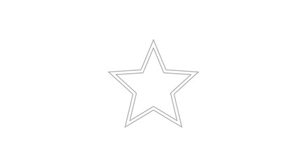 Obraz premium Minimal black outline five pointed star on white background.