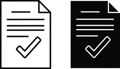 Contract agreement icons line art and solid fill versions for legal documents © SHARIF
