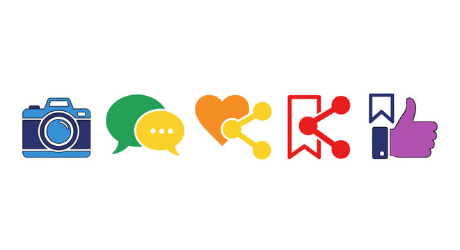 Social media icons for sharing and engagement.