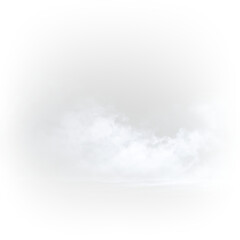 Fototapeta premium White fog cloud with realistic smoke texture isolated transparent PNG