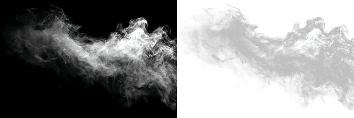 Naklejka premium Realistic white fog with soft smoke cloud isolated PNG