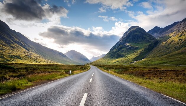 Open Road In Glencoe Scotland Scottish Highlands