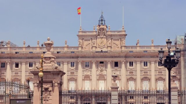 The Spanish flag is waving at the top of the Royal Palace of Madrid, home of the Spanish royal family and Spain&rsquo;s kings and queens.