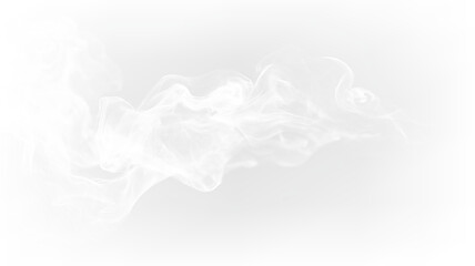 Obraz premium White smoke plume with airy diffusion and light texture PNG