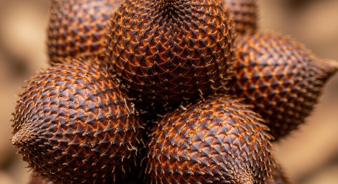 Close-up of brown tropical fruit.