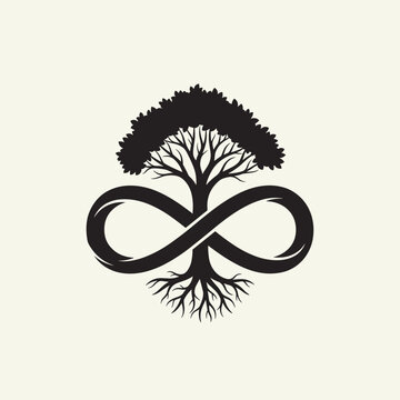 Tree of life infinity symbol concept art.