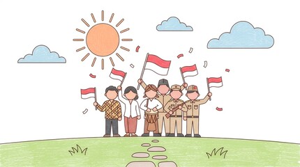 Obraz premium Elegant Red and White Independence Celebration Concept