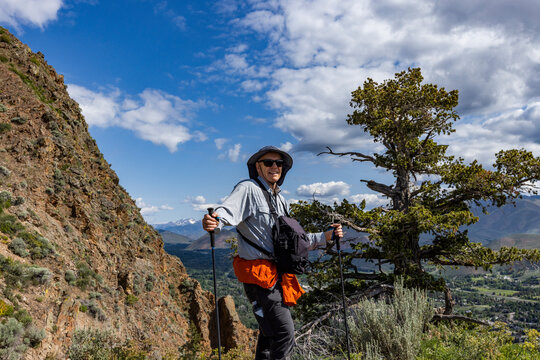 Portrait of smiling man on Carbonate Mountain trail