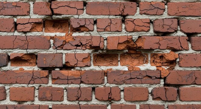 Aged and Weathered Red Brick Wall Texture.