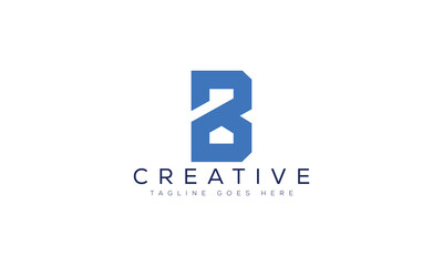 Bold letter b modern geometric logo design concept with geometric, abstract © Md