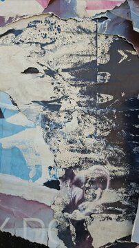 Torn and ripped street poster background timelapse