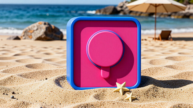 Beach Paddleball Game on Sandy Shore