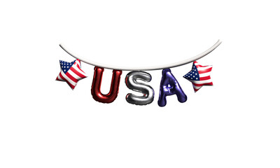 Obraz premium 4th july month us usa united state america american star usa balloon object icon happy independence day fourth july month party freedom liberty memorial event freedom anniversary holiday 4th july usa