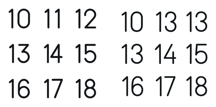 Education icons with number digits minimal