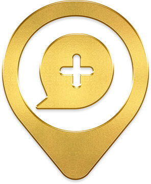 Comment add reply gold pin metallic app icon