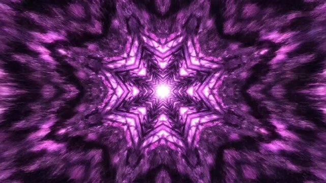 Abstract glowing purple fur texture star tunnel