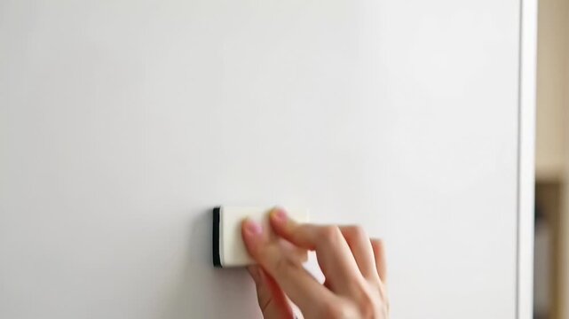 Hand erasing a whiteboard soothing eraser strokes transform a clean surface