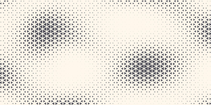 Triangular Particles Halftone Vector Geometric Technology Oscillation Wave Isolated Abstract Background. Triangles Retro Simple Pattern. Minimal 80s Style Dynamic Tech Wallpaper